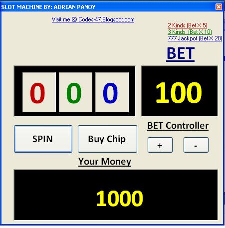Slot machine javascript example